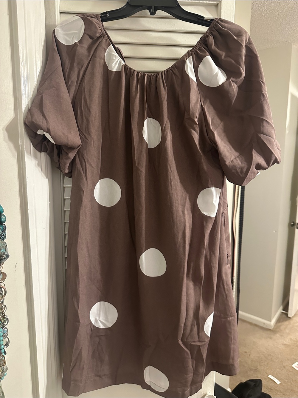 Boutique 9 Brown Dress with White Polka Dots